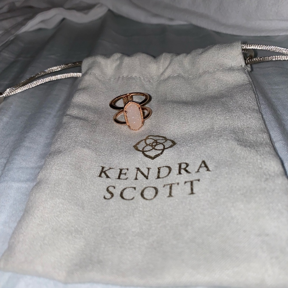 Kendra Scott rose gold elyse drusy ring size 7